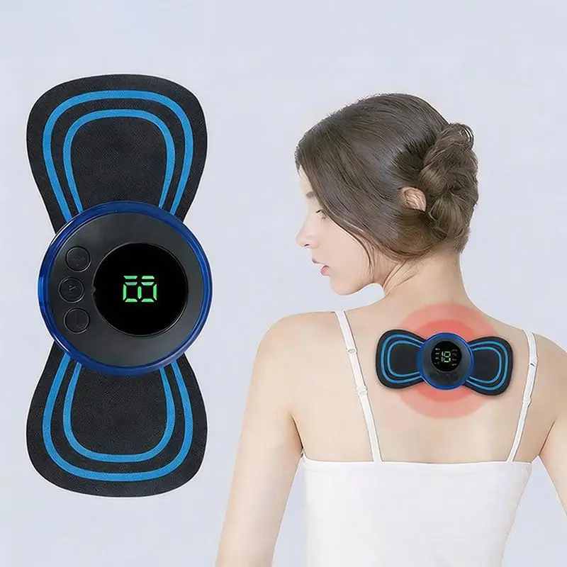 Portable EMS Neck Massager With 8 Mode And LCD Display Perfect For Neck Back Muscle Pain Relief Home Office Travel