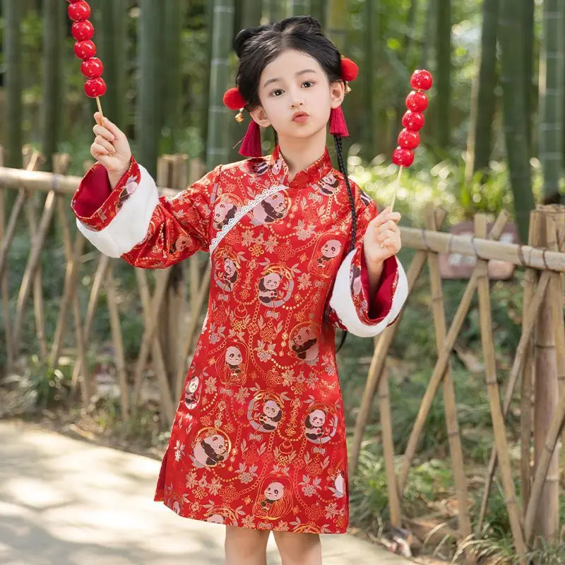 

Girls' Chinese-style cheongsams, red New Year clothes, ancient Chinese Hanfu, Tang costumes, children's vests, and dresses