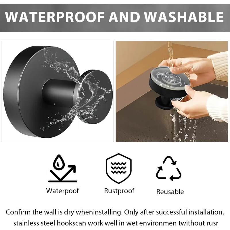 خطافات شفط للاستحمام، كوب فضي مطور بدون مثقاب، حمامات منشفة قابلة للإزالة مقاومة للماء