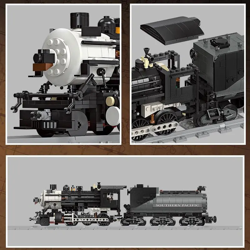 City BR01 Steam Train Building Blocks big boy Locomotive Technical Rail Set Model Bricks Construction Toys For Kids Boys Gifts