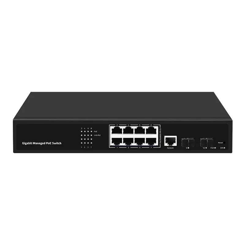 10 Ports 48V Unmanaged Gigabit POE Switch 802at,af 10/100/1000M POE Switch Suitable CCTV NVR