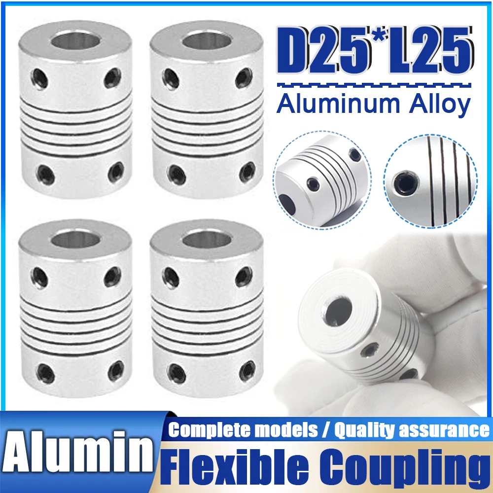 

1pc D25xL25 Aluminium Flexible Shaft Coupling Rigid 5mm 6mm 6.35 8 10 12mm CNC Stepper Motor Coupler Encoders Engraving Machine