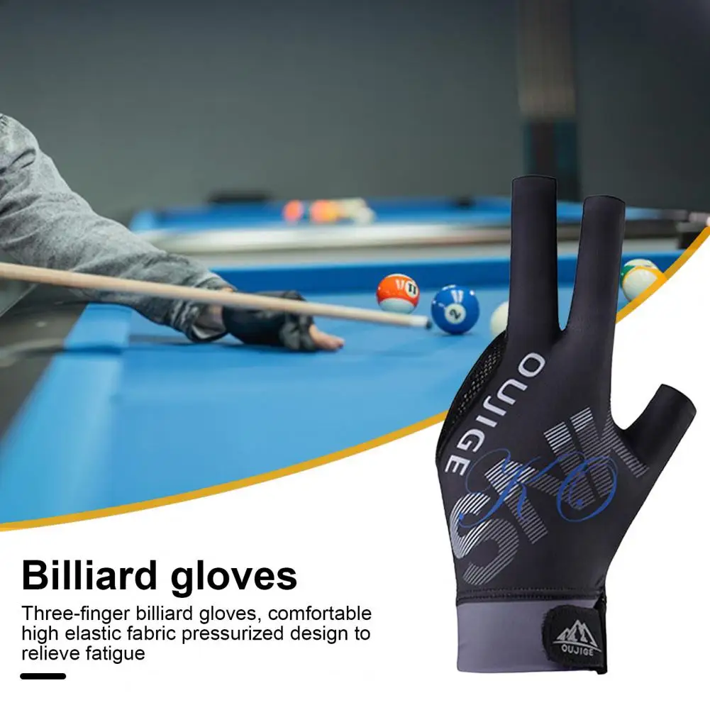 Billiard Pool Gloves 3 Finger Design Left Hand Snooker Cue Sport Glove Breathable Elastic Billiard Gloves for Men Women