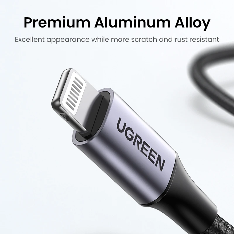 UGREEN MFi USB A to 라이트닝 충전 케이블 애플 아이패드 아이폰 14 13 12 11 8 데이터 케이블 카플레이 25cm 50cm 1m 1.5m 2m