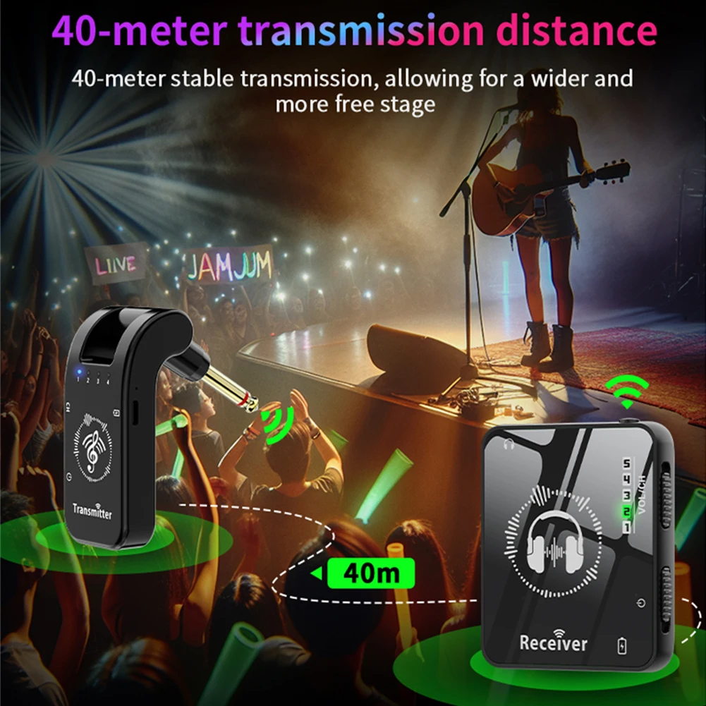 2.4GHz Wireless Ear Control System Transmitter Receiver  Stereo Sound 40m Range Wireless Transmission Headphones With Cable