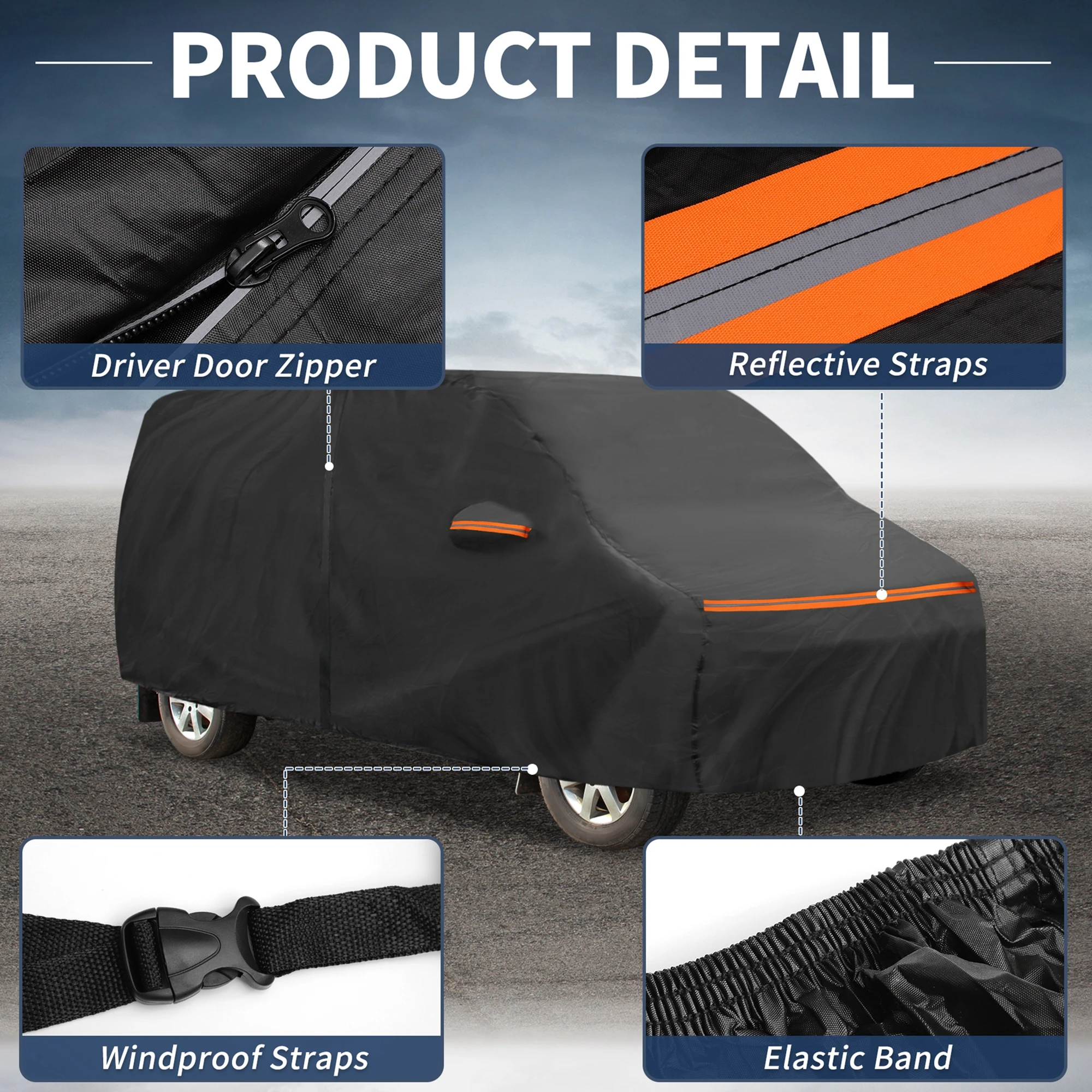 X Autohaux Car Cover Waterproof All Weather Outdoor Anti-UV Sun Protection Full Cover for Toyota Vellfire Aluminum Film Cotton
