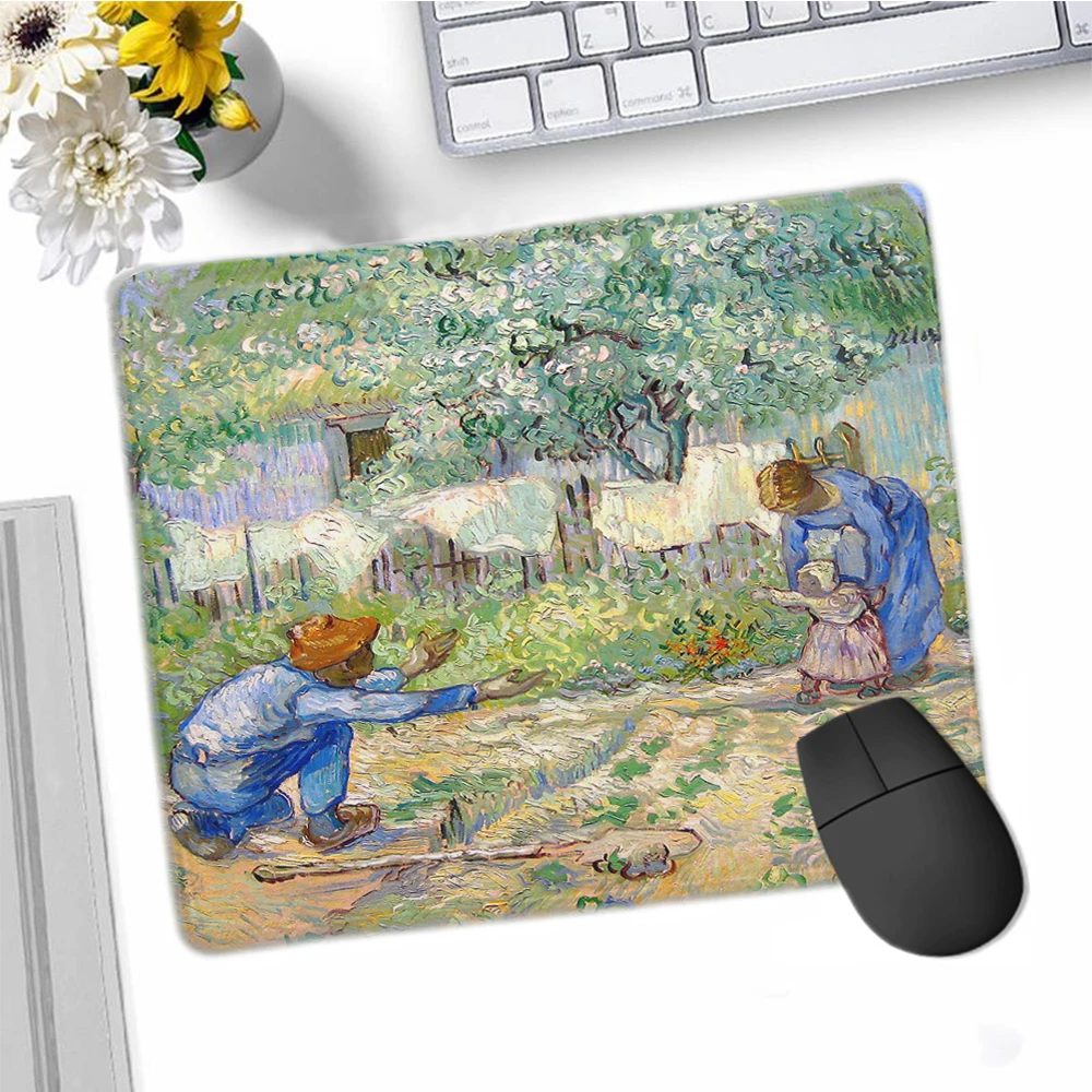 

Van Gogh Oil Painting Mouse Pad Gamer Play Desk Mousepad Computer Printing PC Table Anime Carpet Mens Mat Gaming Keyboard