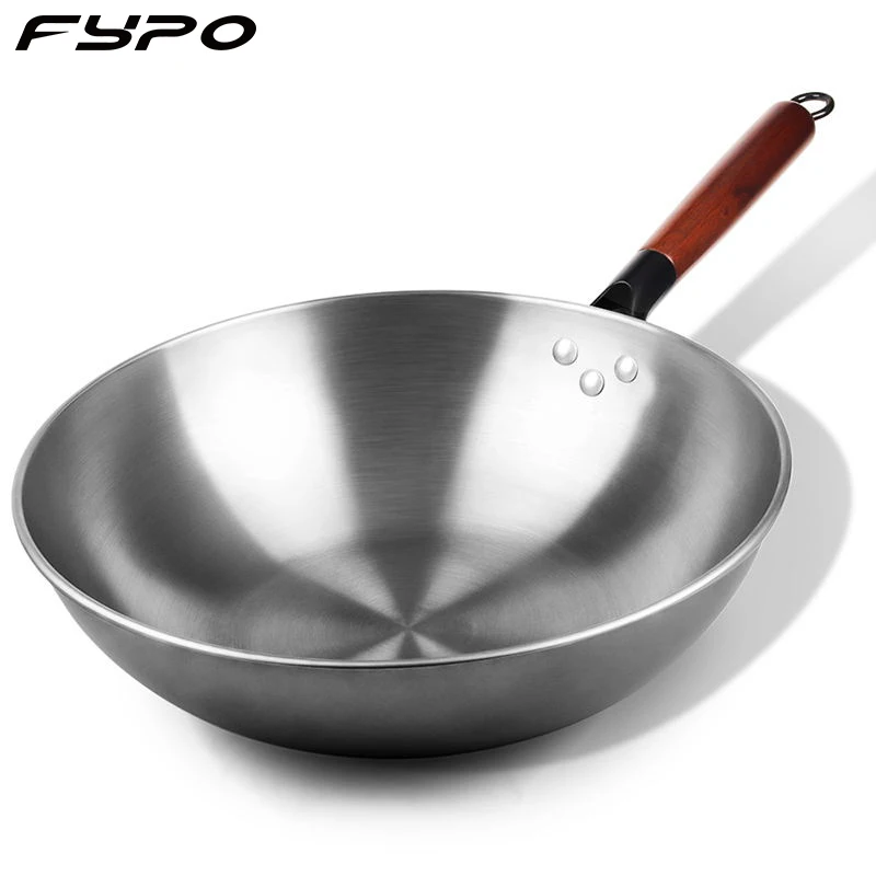 30/32/34CM Iron Wok Traditional Handmade Wok Kitchen Cookware Non-coating Pan Electromagnetic Furnace General Iron Pot