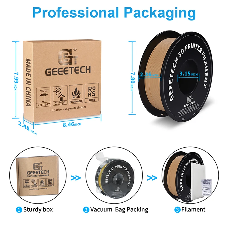 Filament Geeetech 5kg Matowy PLA 1.75mm, Materiał do Drukarek 3D, Kwas Polimilkowy, Matowa Tekstura, Pakowanie Próżniowe — zdjęcie produktu 4