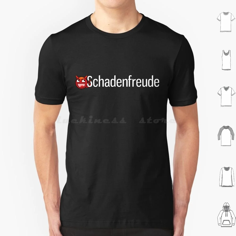 Schadenfreude T Shirt Cotton Men Women DIY Print Schadenfreude Evil Rebel Daemon Devil Immoral Badness Bad Corrupt Destructive