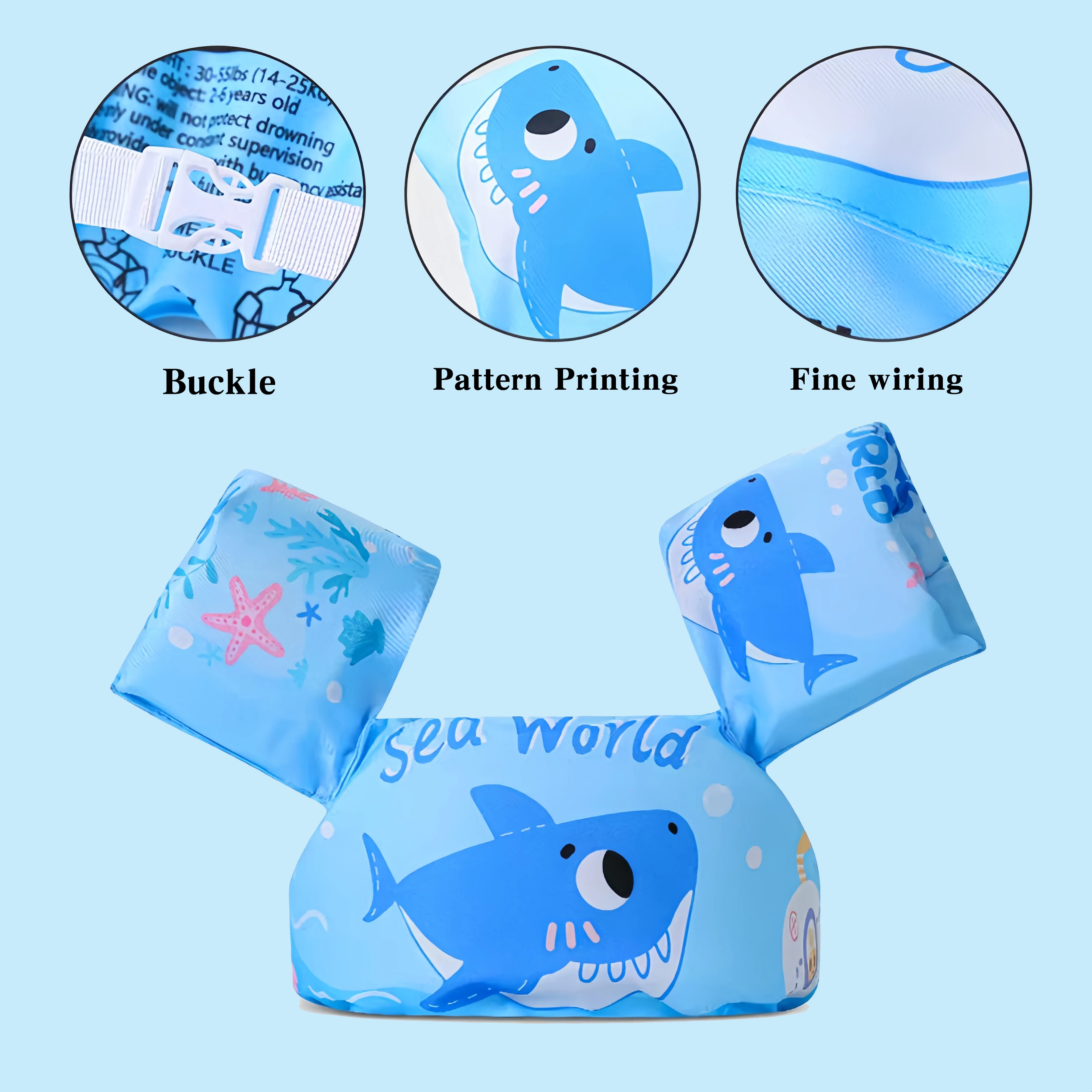 Kids Swim Life Jacket Vest for Swimming Pool,Swim Aid Floats,Toddler Swim Vest with Suitable for 30-50 lbs Infant/Baby/Sea/Beach view 3