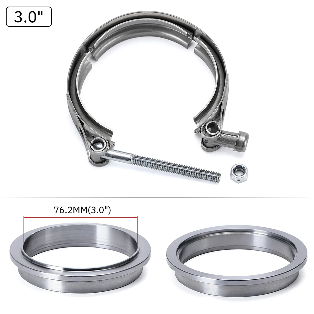 VR - V Band Exhaust Clamp 2.5 inch 3 inch  63mm 76mm Exhaust Male And Female Flange Vband Clamp V-Band Muffler Clamp