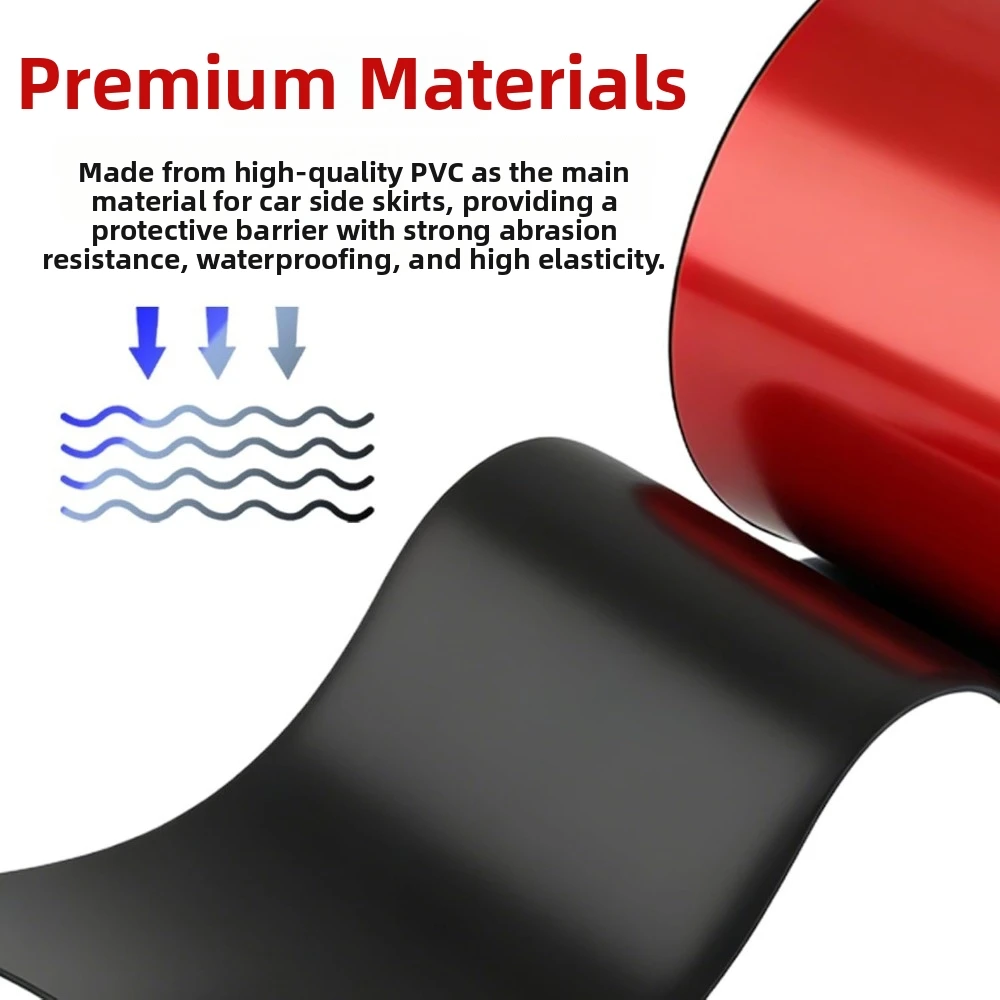 Universal Fit Rubber Side Skirts Scratch-Resistant Self-Adhesive Anti-Scratch Edge Guards Protective Trim Multifunctional