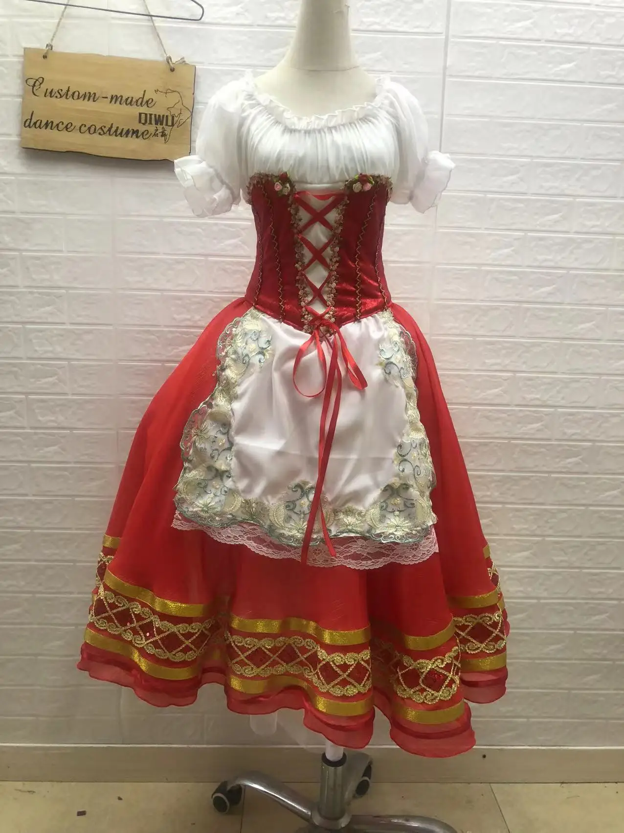 Exquisite professional high-quality customized sizes for children adults and girls modern short red ballet dresses