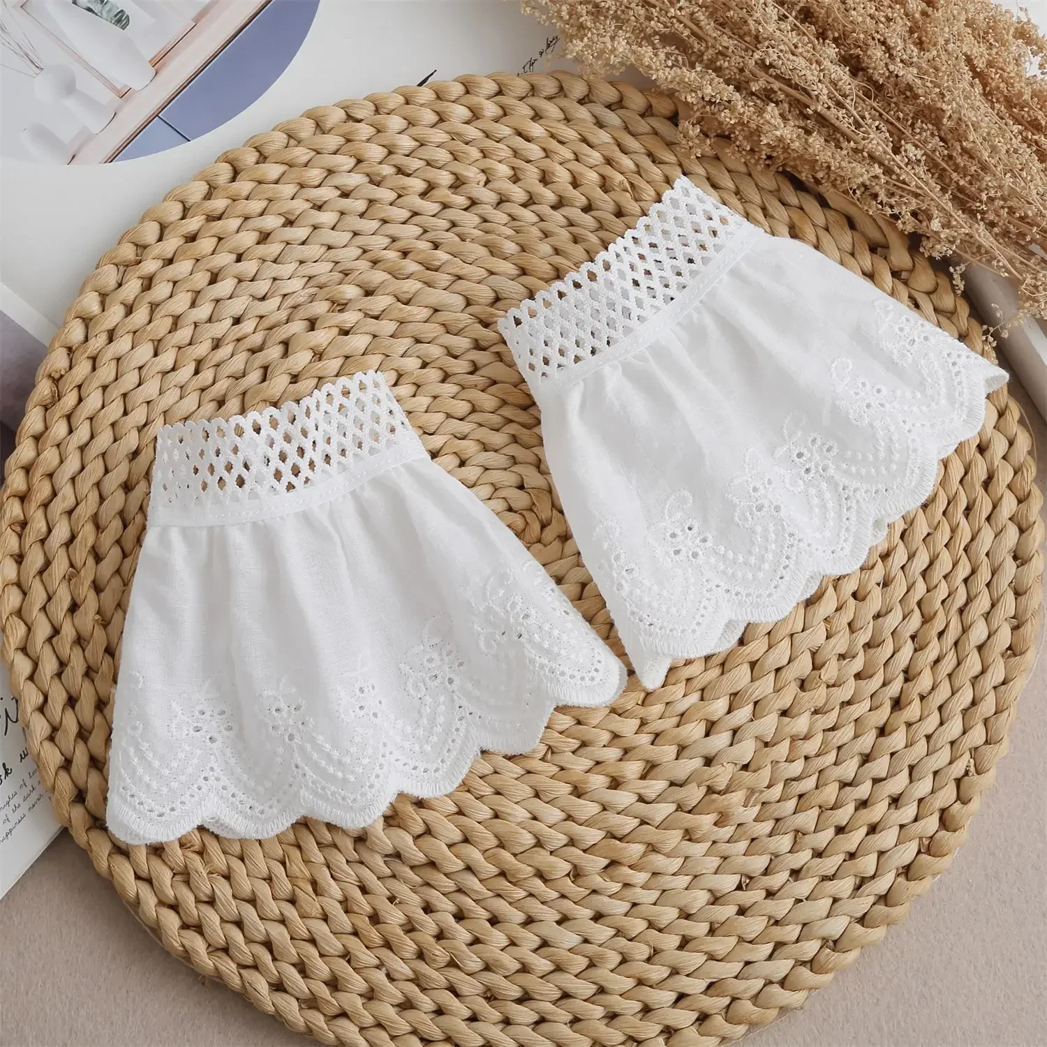 여성용 패션 드레스 셔츠 가짜 소매 연장기 플로럴 플레어 가짜 혼 커프스 스웨터 가짜 손목 소매