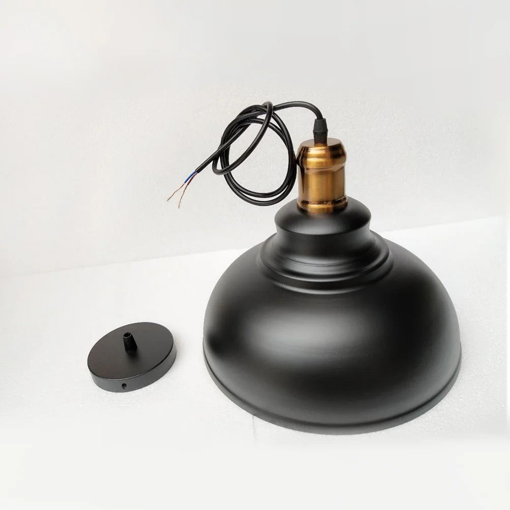 

Black Industrial Vintage Iron Hanging Lamp Shade 29cm Pendant Light Cover for Cafe Restaurant Dining Room Loft