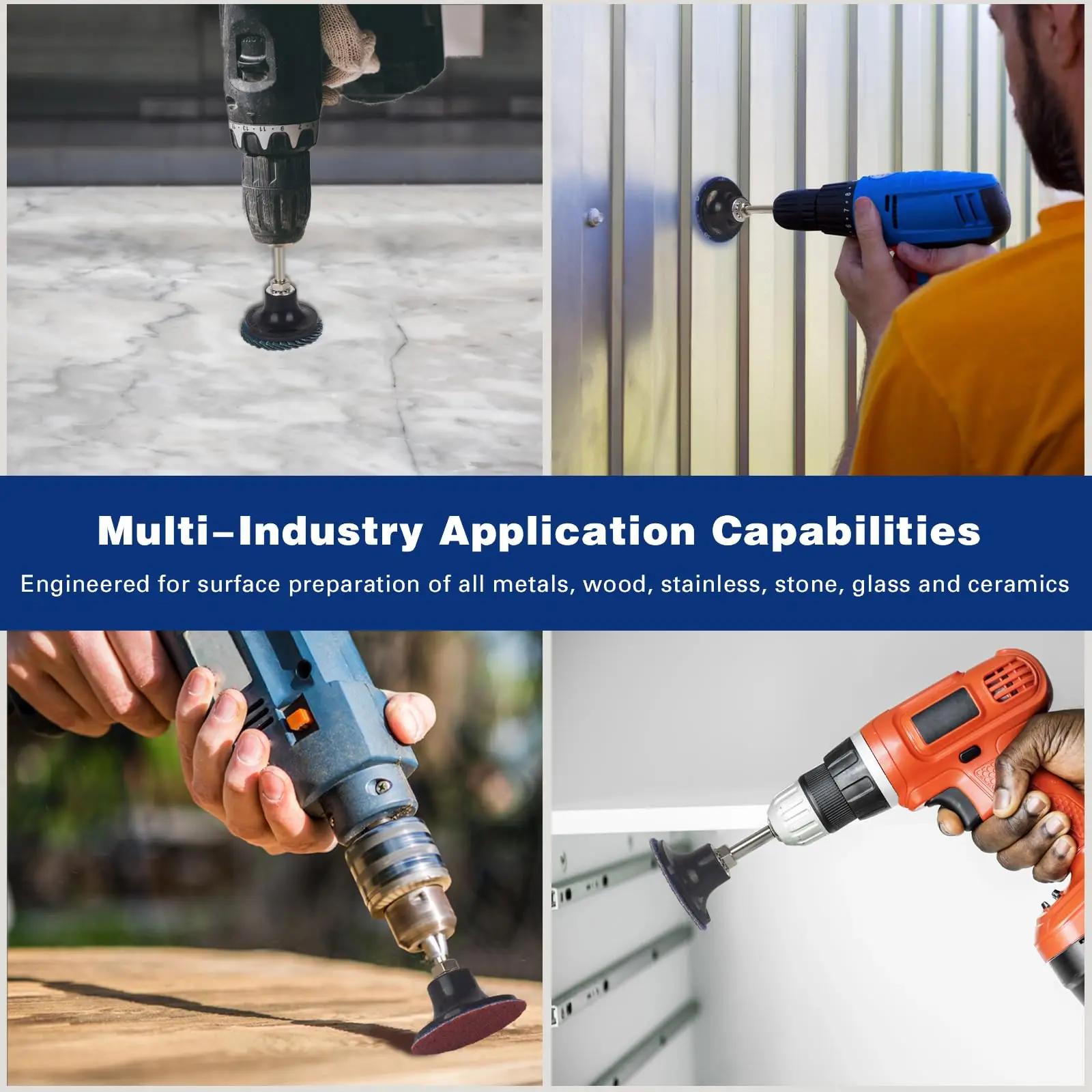 Juego de discos de lijado de 60 uds., disco de cambio rápido de 2 pulgadas con soporte de 1/4 pulgadas, disco de acondicionamiento de superficie para amoladora, tira de superficie