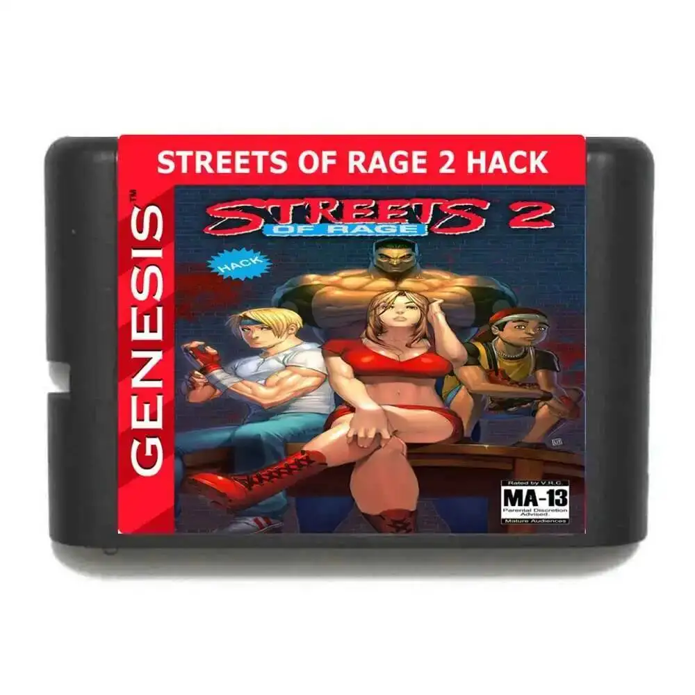 Cartucho de Jogo Reproduzido Streets Of Rage 2 Hack 16 Bit MD para Sega Genesis Mega Drive