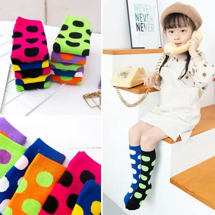 Dot-Knee Socks Cosplay Soft Wear-resistant Socks New Style Stockings Socks Polka Polka Dot Colorful Stockings
