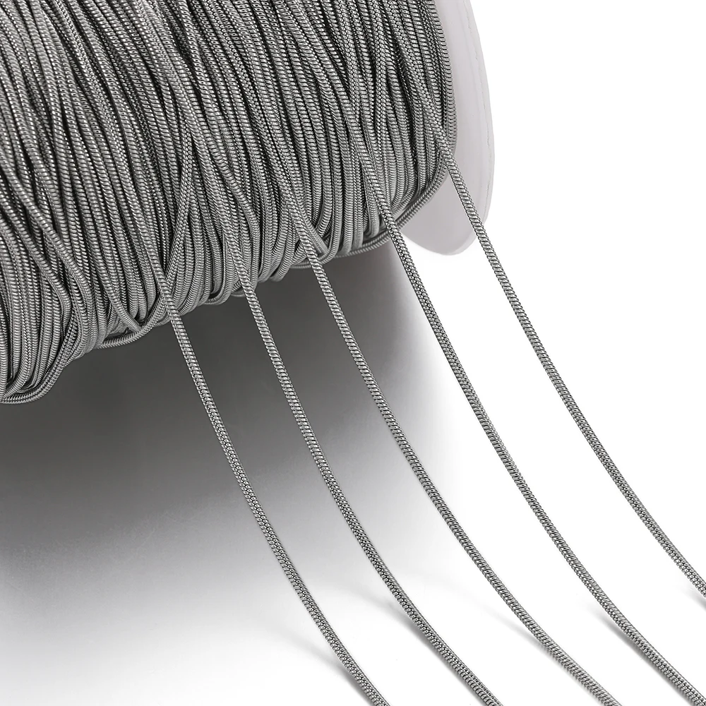 1Meter/Pack Stainless Steel Snake Chain 0.9/1.2/1.5/2MM Necklace Chains for DIY Necklace Bracelets Jewelry Making Accessories