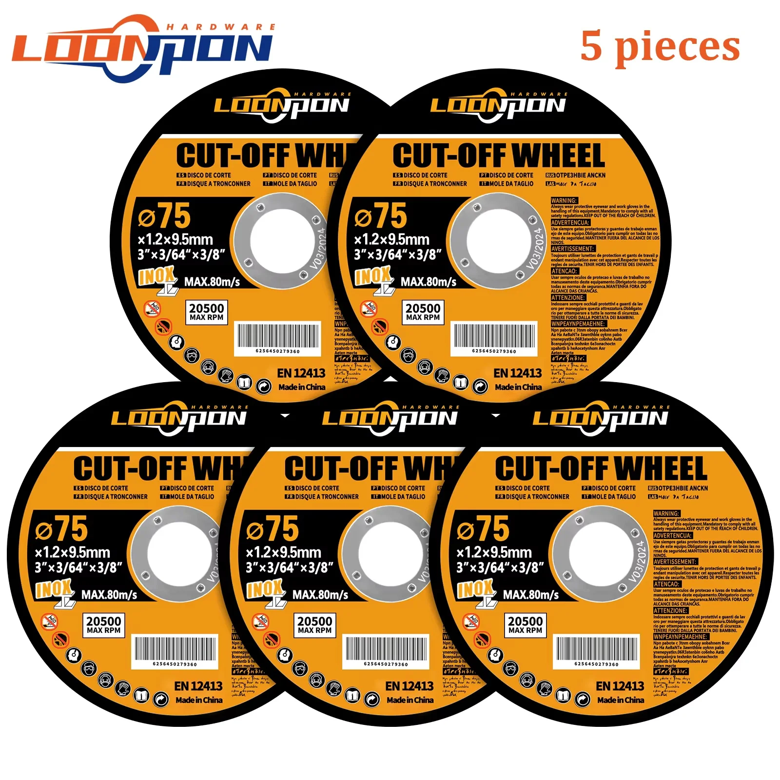 Loonpon 3 Zoll/75 mm Metall-Trennscheibe, Trennscheiben, Kreissägeblatt, Schleifscheiben, Winkelschleifer, Rad für Edelstahl
