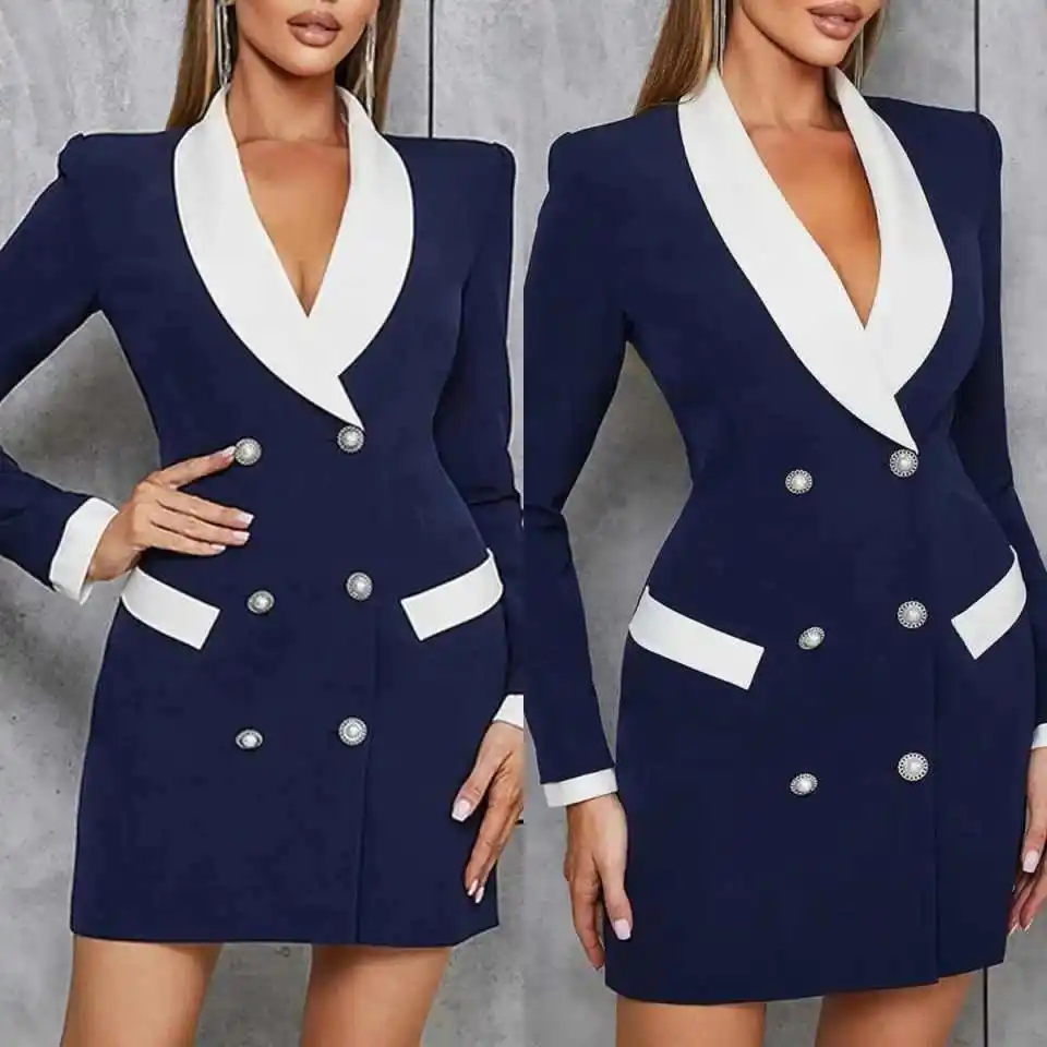 

Modern Splicing Women's Suit 1 Piece Jacket Shawl Lapel Double Breasted Lady Formal Occasion Street Commuter Office Customized