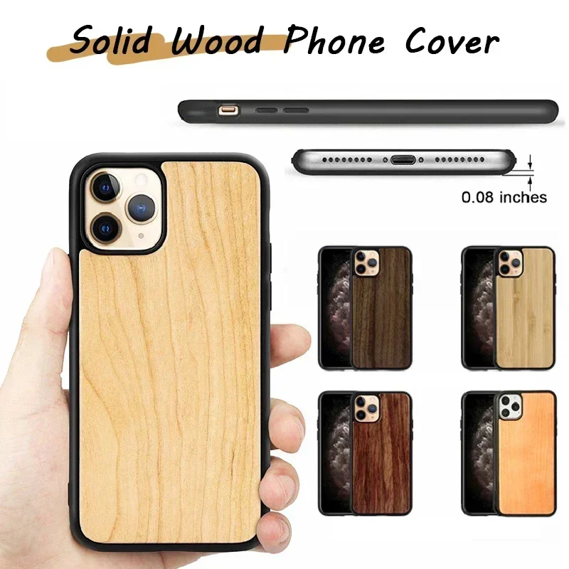 

For IPhone 16 Personalized Custom Gift Solid Wood Bamboo Phone Case for IPhone 11 12 13 14 15 16 Pro Max Wooden Hard Back Cover