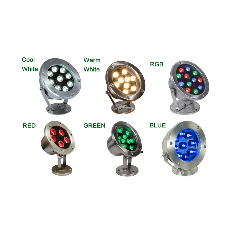 

6W/12W/18W/24W/30W/36W Red Green Blue IP68 CREE LED Underwater Aquarium Pool Fish Tank RGB Spot light lamp 12V AC DC