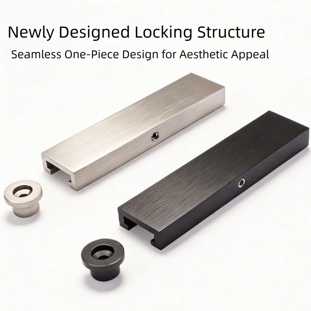 Aluminum Alloy Sliding Door Latch Non-Punching Design Thickened Door Bolt Latch Simple Translation Anti-Theft Feature