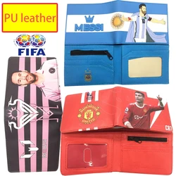 New Football Wallet Lionel Messi Cristiano Ronaldo Mbappé Football Coin Fans Club Souvenir Colorful Wallet Holding Bag Gift Boy