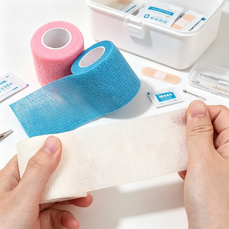 Colorful Printed Non‑Woven Self‑Adhesive Bandage Elastic Cohesive Tape Sports Wrist Finger Ankle Protective Wrap Sports Use
