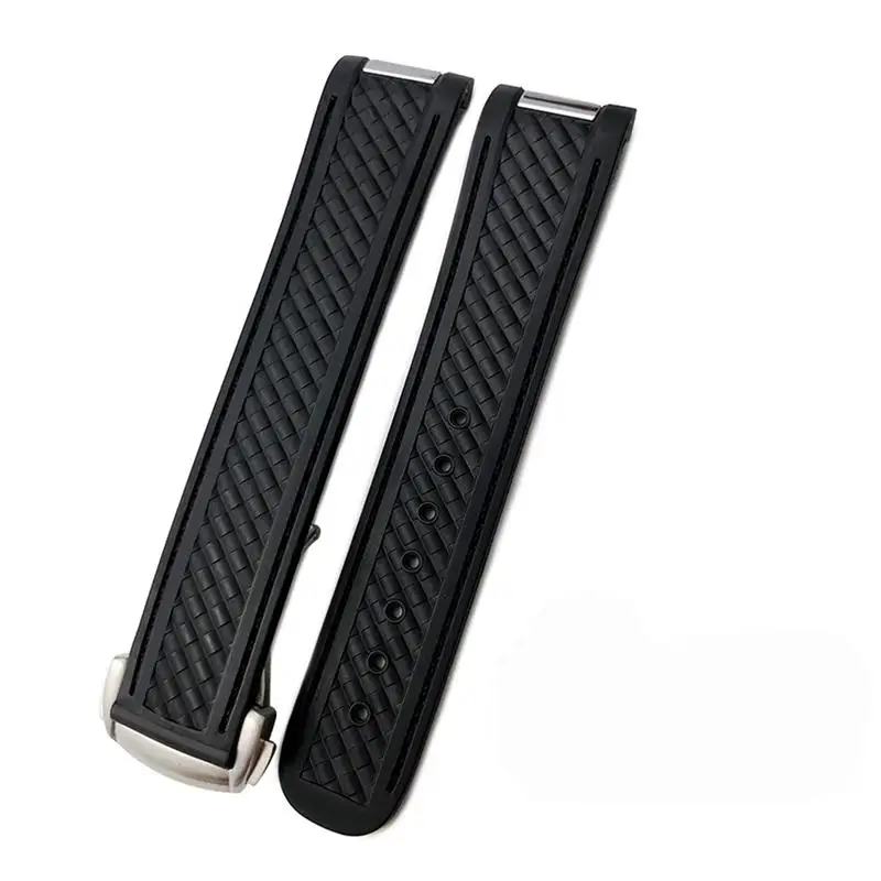 TINTAG 20MM Watch Band For Omega SEAMASTER 300 AT150 DE VILLE SPEEDMASTER Soft Silicone Rubber Watch Strap Watch Accessories