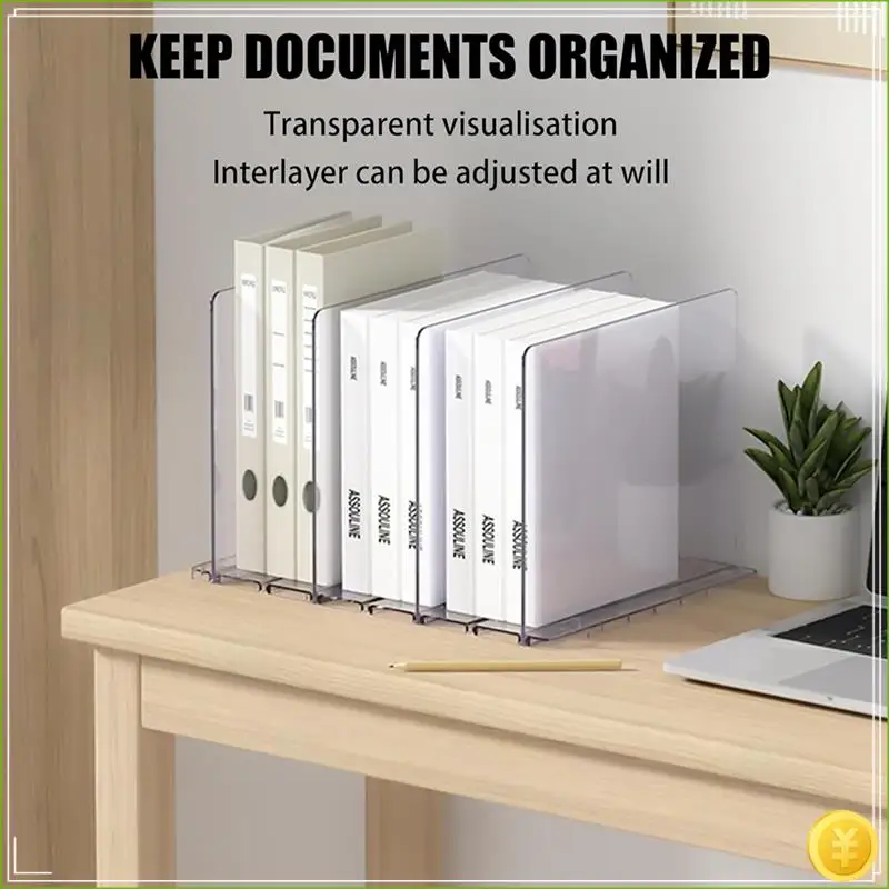 Acrylic Desktop File Sorter Organizer, 4 Compartments Mail Organizers For Desk, For Desktop, Shelf, Office,Organizer