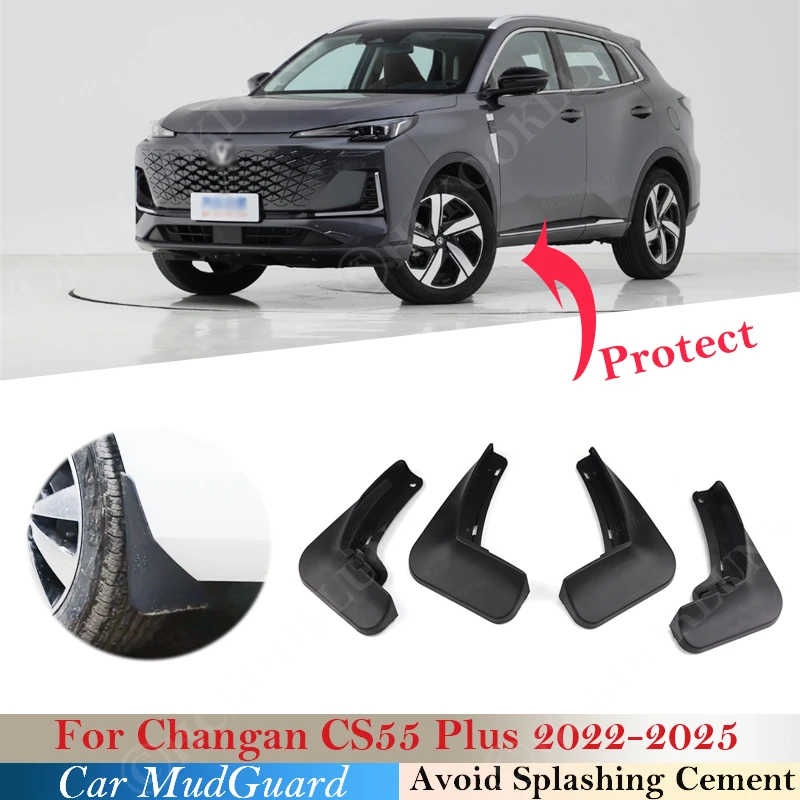 

for Changan CS55 Plus 2022 -2025 Mudguards Fender Mud Flap Guard Splash Mudguard Car Accessorie Auto Styline Front Rear Mudflaps