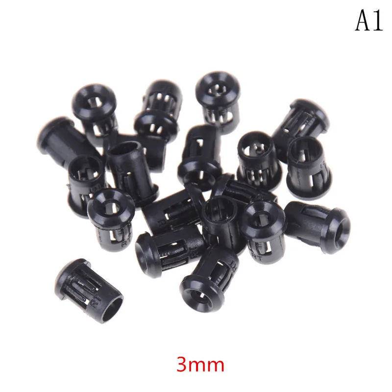 Support de Diode LED en Plastique Noir, réinitialisation Noir, Lunette, Prise, Utile pour Diodes Électroluminescentes, 3mm, 5mm, 8mm, 10mm, 20 Pièces