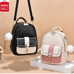 MINISO Disney-mochila multifuncional de gran capacidad para estudiantes, morral versátil de PU de alta calidad, marca de lujo, tendencia de moda