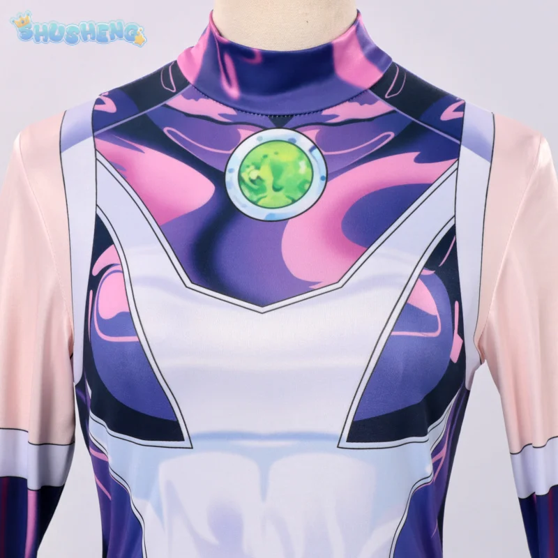 بدلة Starfire التأثيرية للمراهقين كوس جبابرة خارقة بدلة Zentai بدلة الهالوين الأميرة كورياندر زي نسائي للبالغين #2