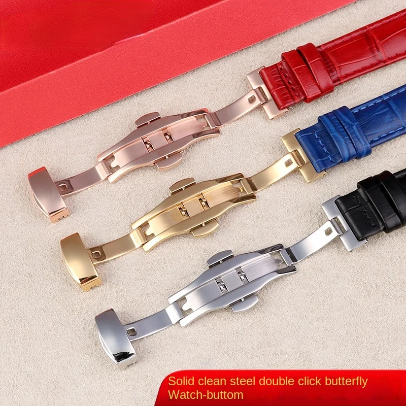 Concave  Replacement interface leather strap for Folli Follie Rossini Casio tianwang Female watch bracelet Custom Size Color