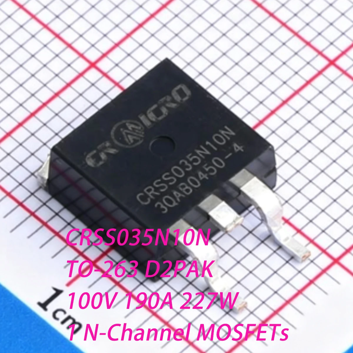 10PCS CRSS035N10N TO-263 D2PAK 100V 120A/190A 227W 139nC@10V 1 N-Channel NEW Original Field-Effect Transistor MOSFET CRSS035N10N