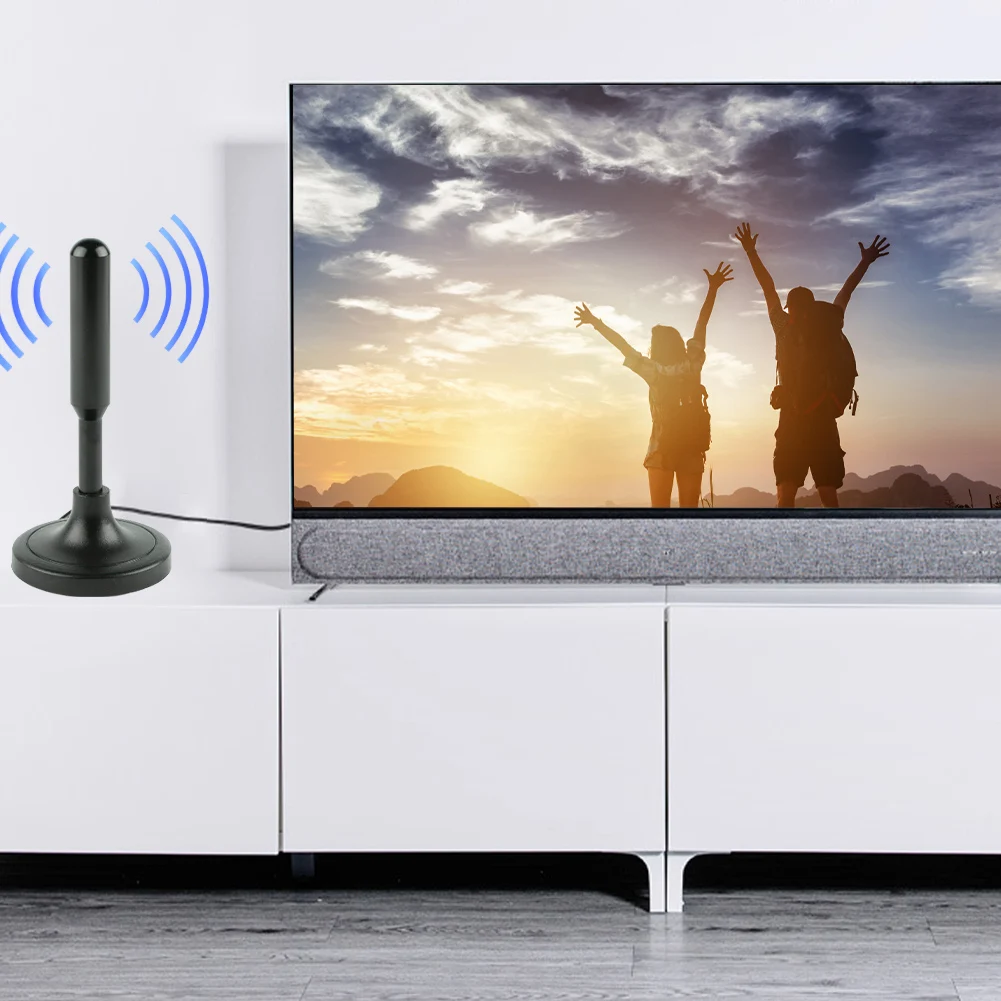 

Portable TV Antenna 300cm Coax Cable HDTV Antenna DVB-T DVB-T2 DAB Indoor Outdoor Digital HD Freeview Aerial Plug and Play