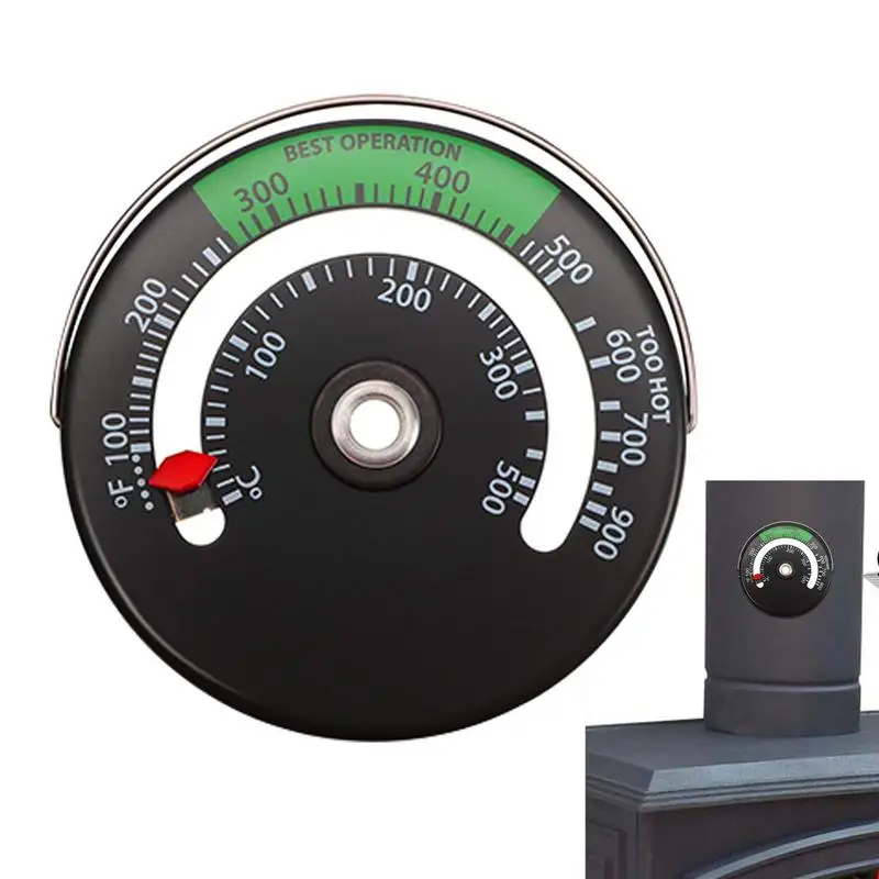 1pcs Magnetic Wood Stove Heater Thermometer For Log Wood Burner Fireplace Fan Stove Burn Indicator Temperature Gauge Meter Tools