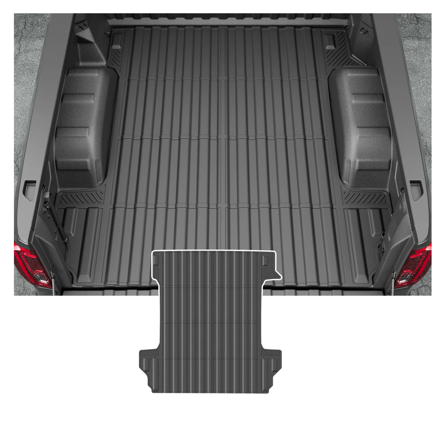 Truck Bed Mat Compatible With 2019-2024  Silverado Durable TPE Pickup Bed Liner Rear Storage Liner