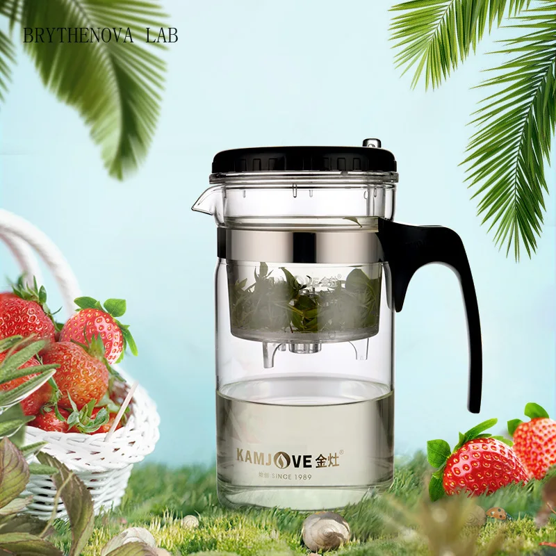 200ml 500ml 1000ml KAMJOVE Heat-resistant Glass Elegant Cup Teapot Tea Kungfu Sets Flower Mug Cup Bottle with Press Button