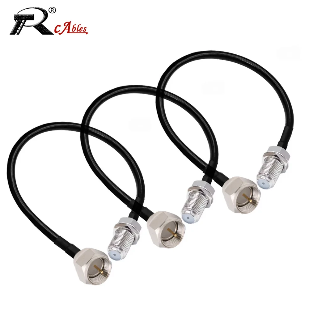 RG58 Coax Cable F Type F Male to F Female WiFi Antenna Extension Cable Low Loss F Coaxial Cable for RF Radio Ham Radio 30CM-10M