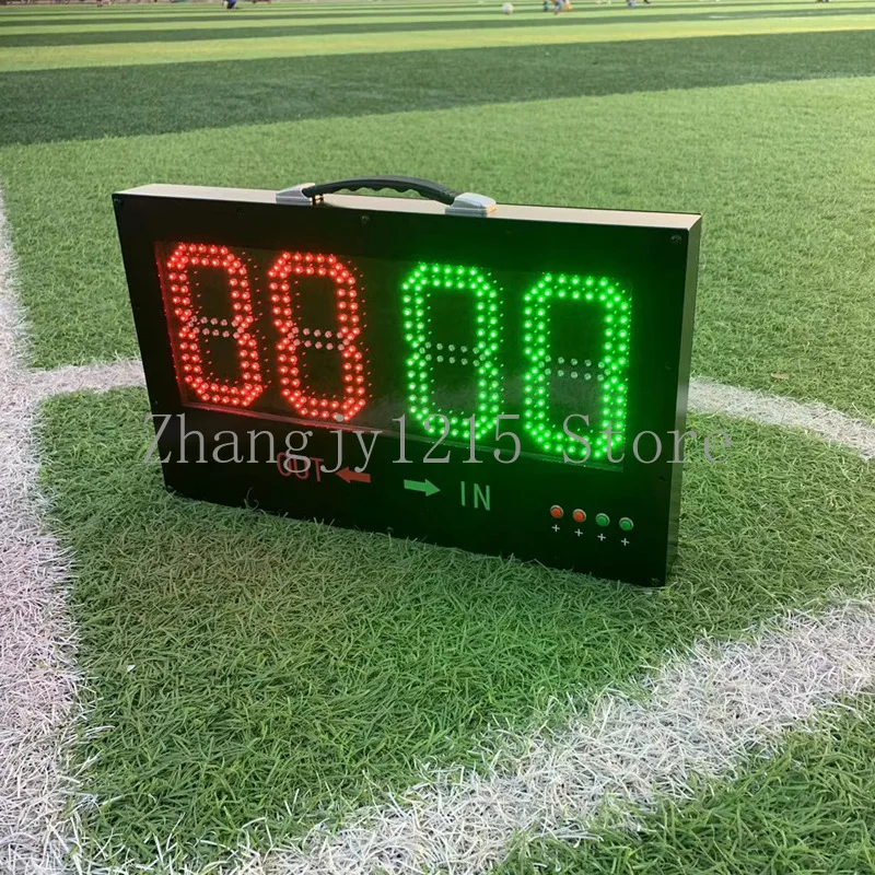 1-Side Electronic Football Referee Board: Substitution & Injury Time Display, Battery-Powered Soccer Sports Equipment