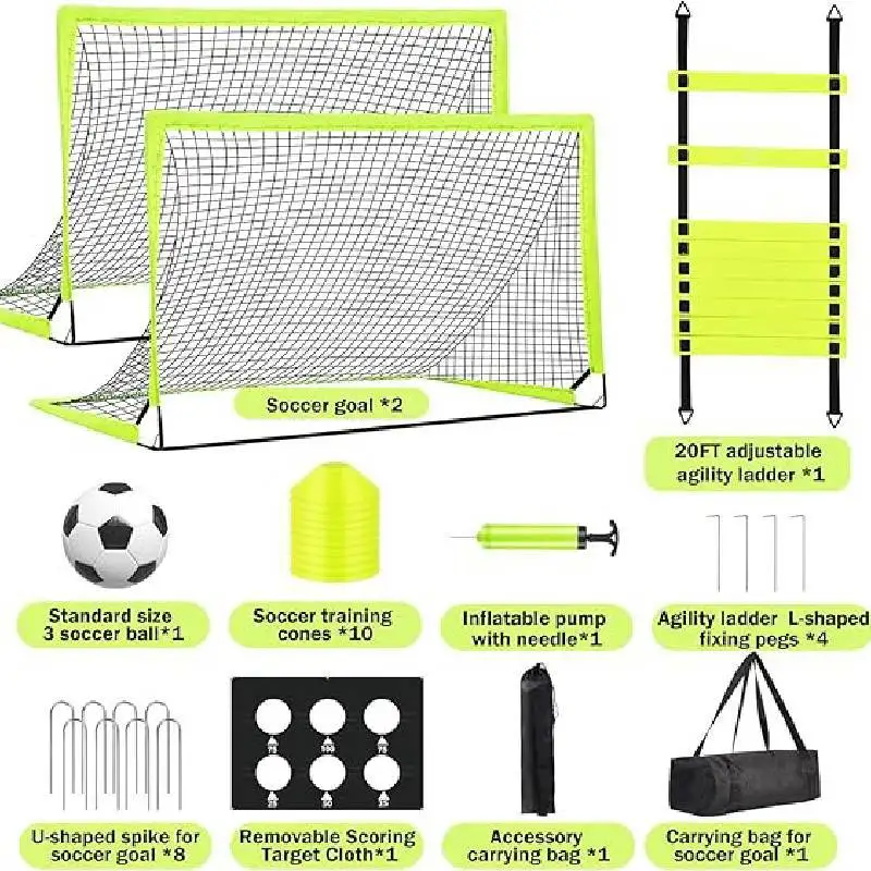 

6*4 ft Soccer Goal Portable Collapsible Soccer Goal Outdoor Sports Training Indoor Detachable Simple Installation