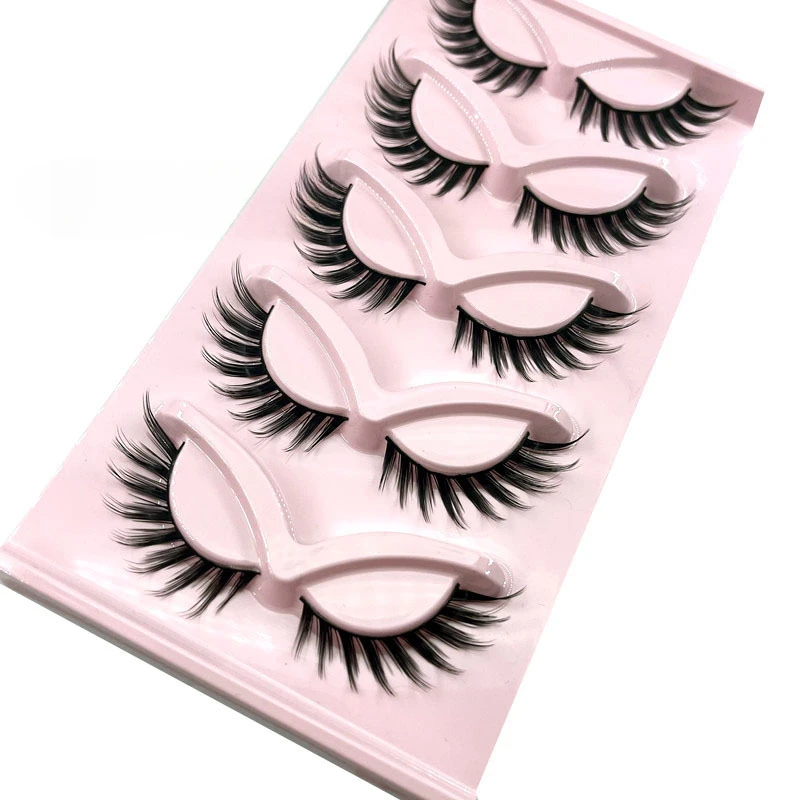 5 Pairs Cat Eye Fox Eye Lashes Winged Natural Faux Mink Eyelashes Makeup Eye Lashes Eyelash Extension Beauty Fake Lashes