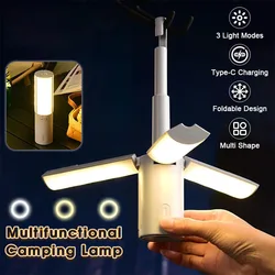 Folding Outdoor Camping Lanterna, Portátil, Recarregável, Alta Capacidade, Iluminação, Estudante Dormitório Pendurado Tenda, Pendurado Luz