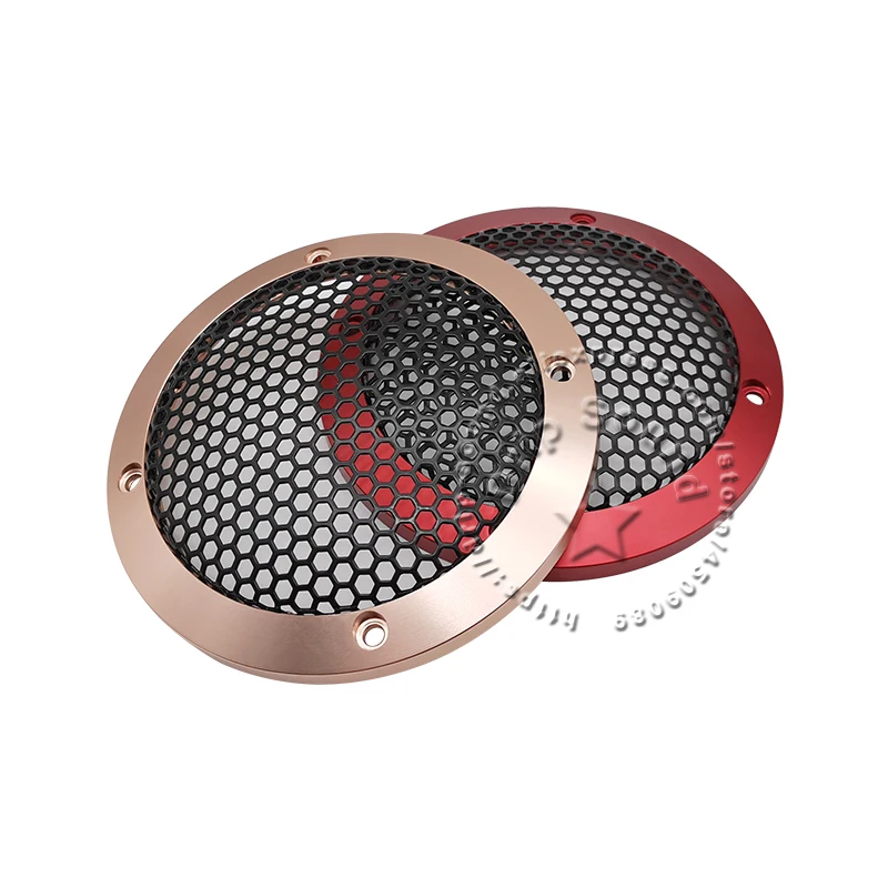 For 3" Inch 91mm Speaker Grill Conversion Net Cover Car Audio Decorative Circle Full Metal Mesh Grille Black/Silvery/Golden/Red