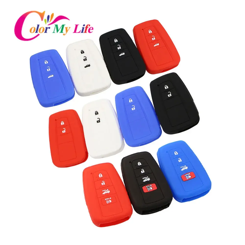 Silicone Car Key Case Cover for Toyota Prius Camry Corolla CHR C-HR RAV4 Land Cruiser Prado Key Holder Covers Accessories